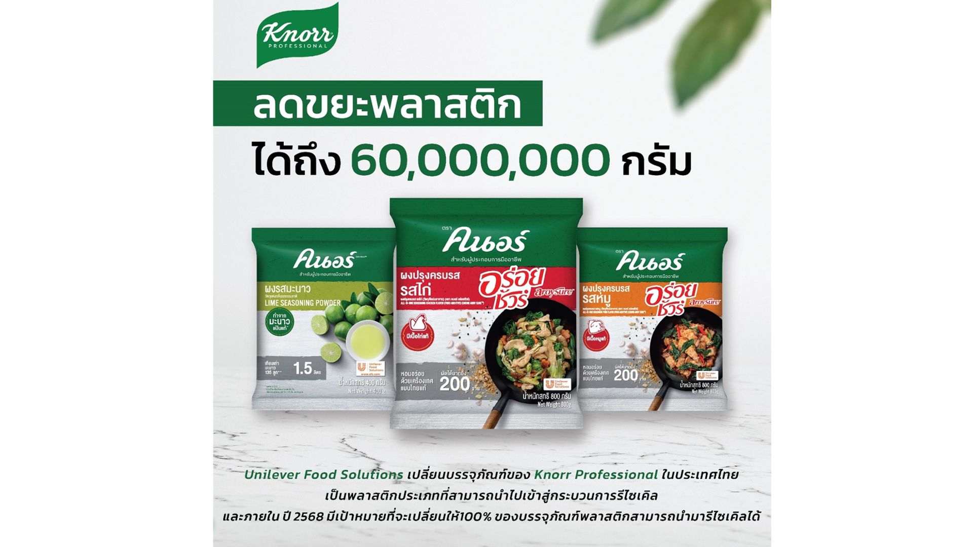 ภาพ KV ของคนอร์ลดขยะพลาสติก