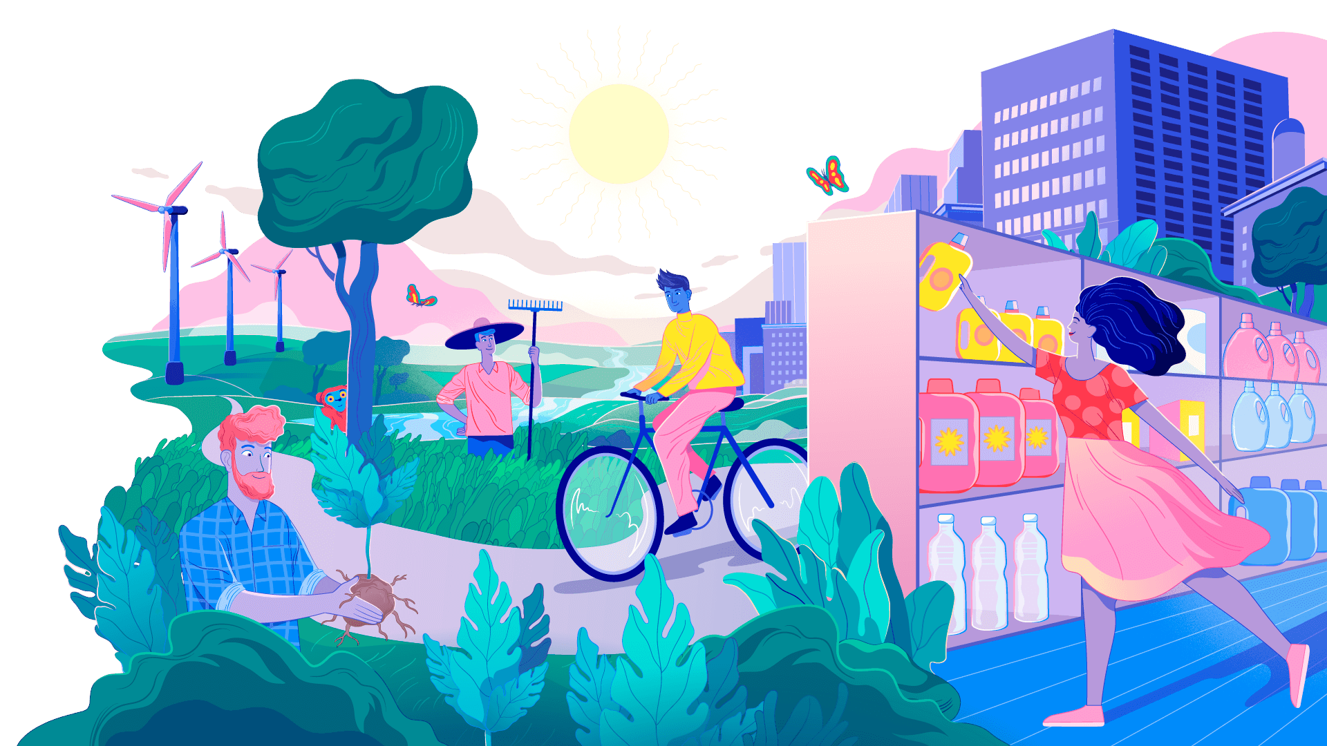 ภาพประกอบของการกระทำที่ยั่งยืน